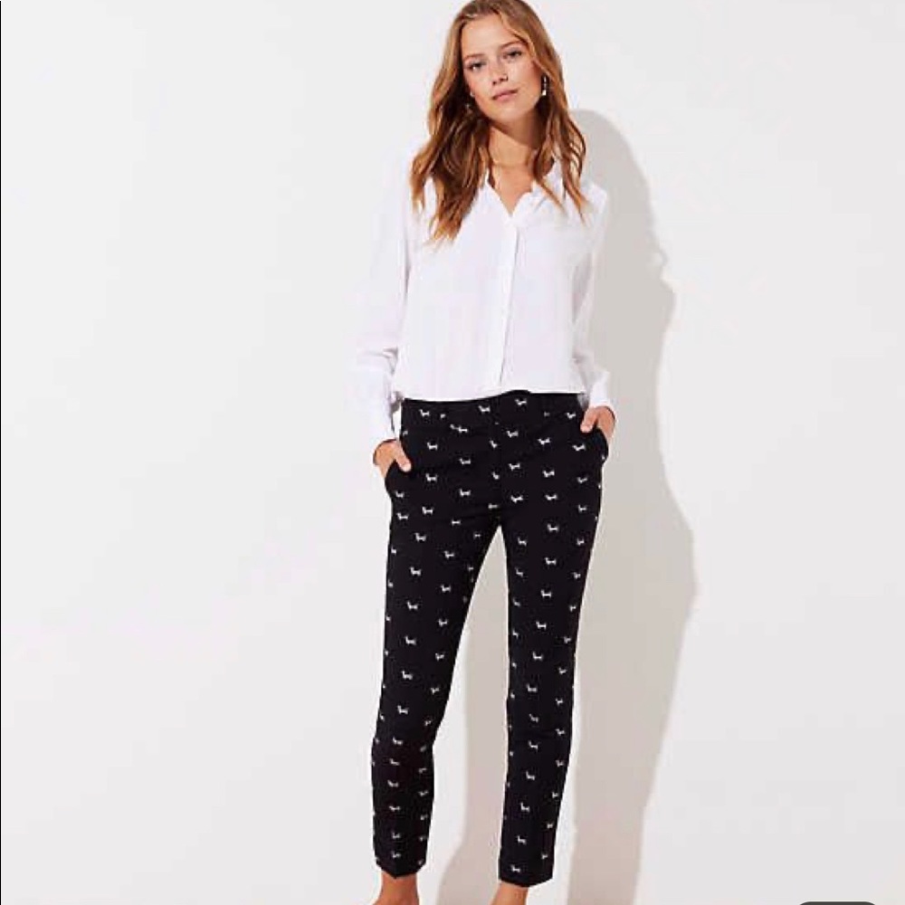 Loft Slim Dachshund Pencil Pants, Marisa Fit Sz 12